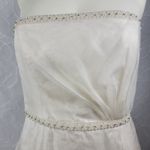 Birnbaum & Bullock Womens Bridal Gown Size 10 Ivory Silk Strapless Rhinestones Photo 11