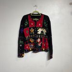 Designers Originals Studio Black Christmas Vintage Cardigan Sz L Size L Photo 1