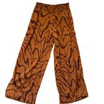 Anthropologie Split Hem Wide Leg Pull On Pants in Abstract Brown Size Small Photo 3
