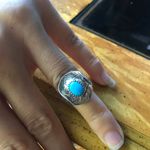 Sleeping Beauty Turquoise Sterling Silver Cowgirl Ring Size 5 Blue Photo 8