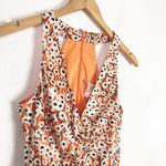 Hutch NWT Anthropologie  Campbell Mini Dress Size XS Orange Floral Ruched Satin Photo 6