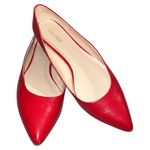 Nine West  Bold Red leather pointy toe flats. Ntn Photo 1