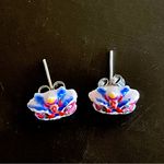 Colorful Chinese Lion lucky blue stud Dragon Mask Earrings cute small gift new Photo 3