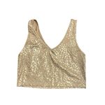 Beyond Yoga  Gold Leopard Metallic Print Leggings & Sports Bra Set Photo 2