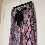 Valery Kovalska Pink Python silk drawstring straight leg lounge pants size small Photo 1