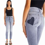 MOTHER The Button Fly Dazzler Ankle Straight Blue Size 26 Photo 1