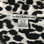 Dalia Collection  Black Gray High Low Long Sleeve Button‎ Up Blouse Size XL Photo 3