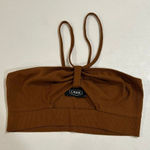 Cider Brown Ribbed Cutout Crop Top Size Small Minimalist Y2K Stretch Photo 0