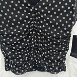 Free Press  black white polka dot rouched mesh top cropped pin-up retro L Photo 2