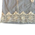 ⭐️Kanishka blue and white striped embroidered blouse size XL Photo 4