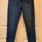 Banana Republic Dark Blue Lace-Up Skinny Ankle Jeans. Size-8 Photo 0