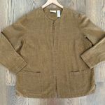 Liz Claiborne Vintage Elizabeth 100% Linen Chore Coat Jacket in Rust Brown Size Medium Photo 0