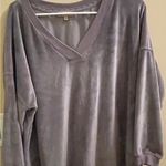 Democracy Velour Plush Pullover V-Neck 3/4 Sleeve Women’s Large Photo 0
