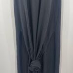 Wildfox Small Dress Maxi Black Embroidered Logo High Side Slits Cotton Long Photo 10