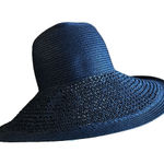 J.Crew  Textured Summer Straw Hat 09500 Packable Wide Brim Dusty Dune Black‎ Photo 0