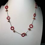 Bijoux Terner  Red Lucite Disc and Bead‎ Station Necklace Photo 2