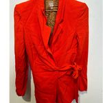 BOSS Women's Orange Red Tie Wasit Collared Jawana Blazer Jacket Size US 0 Photo 10