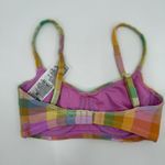 Billabong Bikini Top SZ Small Warm Wave Lila Bralette Swim Suit Madras Plaid NWT Photo 3