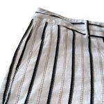 Loft  Outlet Skinny Bermuda Shorts Women's 14 Cotton Linen Black White Stripe Photo 2