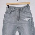 American Eagle  Women's Gray Wash Denim High Rise Distressed Mom Jean 2 Short Photo 2