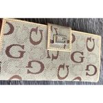 Guess Vintage  Saddle Black Credit Card Faux Patent Ostrich Checkbook Wallet Photo 6