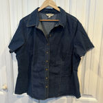 st. john's bay St. John’s Bay Denim Short Sleeve Button Down Shirt Size 2X Photo 0