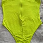 Neon Green square neck one pice back zipper Swimsuit, size M summer vacation Size M Photo 14