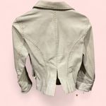 Bebe Vintage 90s-Y2K white ice ice baby leather crop fitted whipstitch jacket Photo 1
