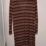 Laura Ashley Vintage Petites Silk Blend Chevron Open Front Cardigan Duster Photo 6