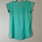 EXPRESS Women’s Cap Sleeve Blouse Teal Size XS EUC FLAW Professional Girly Cute Photo 12