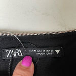 ZARA  Mini Shift Dress Brown Plaid Long Sleeve Square Neck Business Casual Sz M Photo 7