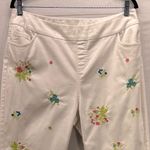 Lulu B Floral Embroidered Pants‎ White 14 Photo 2