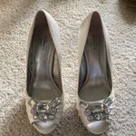 White satin bling heels Size 6.5 Photo 1