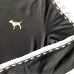 PINK - Victoria's Secret VS Glare Pink Logo Women’s L Black Track Pullover with White Stripes Y2K Photo 2