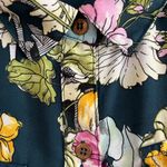 Guess Long Sleeve Floral Button Up Blouse, Front Pockets, Roll Up Sleeves, L Photo 5