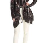 Lucky Brand Aztec Serape Fringe Open Front Cardigan Sweater size Medium Photo 1