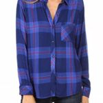 Rails 30.  Hunter Plaid Ultraviolet Button-Down Longsleeve Top Size Medium Photo 0