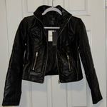 Forever 21 Women’s NWT Black Quilted Faux Leather Moto Jacket Size XS Photo 1