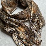 Leopard Print Silk Scarf Brown Photo 1