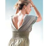 Floral Green Maxi Dress by T. ZOVICH Mixed Media Smocked Waist Crochet Trim Size M Photo 6