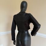 Faux Leather Pu Leather Mock Neck Crop Top Tee T Photo 8