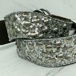 Old Navy Wide Sequin D-Ring Belt Genuine Leather Trim Small (S) ✨ Photo 4