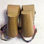 Betsey Johnson  Colorful Floral Wood Platform Dress Sandals Size 8 PENN Photo 10