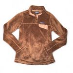 Patagonia Women's Re-tool Quarter Snap Brown & Pink Pullover Fleece Sweatshirt M Photo 0