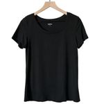Quince  Scoop Neck Tee M Cotton Modal Black Minimalist Wrinkle Resistant Basic Photo 1
