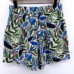 Joie  Tropical Floral Print Linen Blend Shorts Beaded Drawstring Pockets Size 8 Photo 5