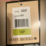 Maya Brooke Lace Duster Cardigan Navy blue Women’s size 14P‎ elegant new Photo 7