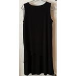 Susan Graver  Dress MED Liquid Knit Black Layer Tank Tier Ruffle Stretch Comfy Photo 4