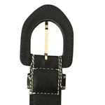 Liz Claiborne Vintage Black Genuine Pebbled Leather Belt & Buckle #2805 M 1.5”W Photo 6
