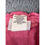 Hot Cotton‎ LInen Shirt Women Medium 100% Linen 3/4 Sleeve Ruffle Minimalist Pink Photo 9